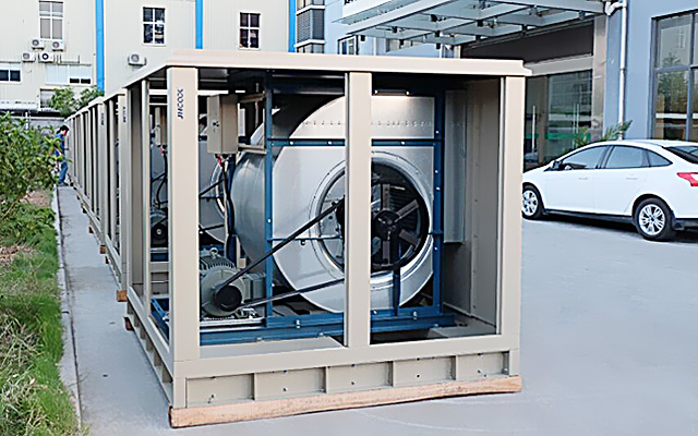 O refrigerador de ar industrial personalizado de grande fluxo de ar JHCOOL está em processo de produção